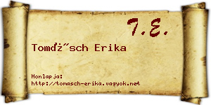 Tomásch Erika névjegykártya